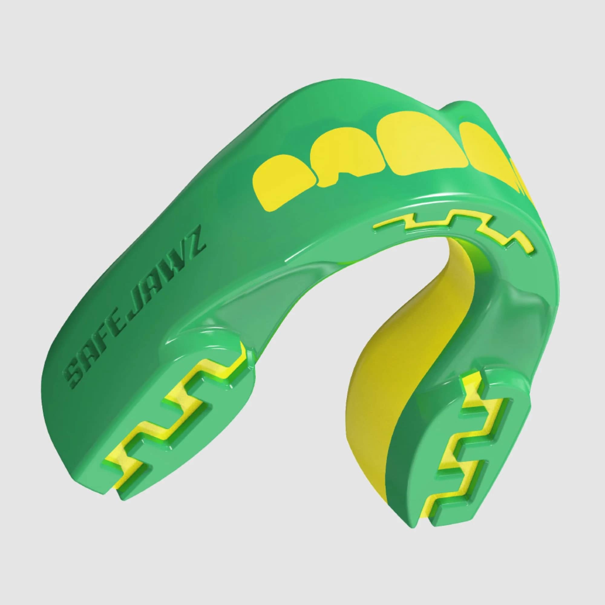 SafeJawz 'Ogre' Mouth guard - Extro - Green & Yellow – original SafeJawz product photograph