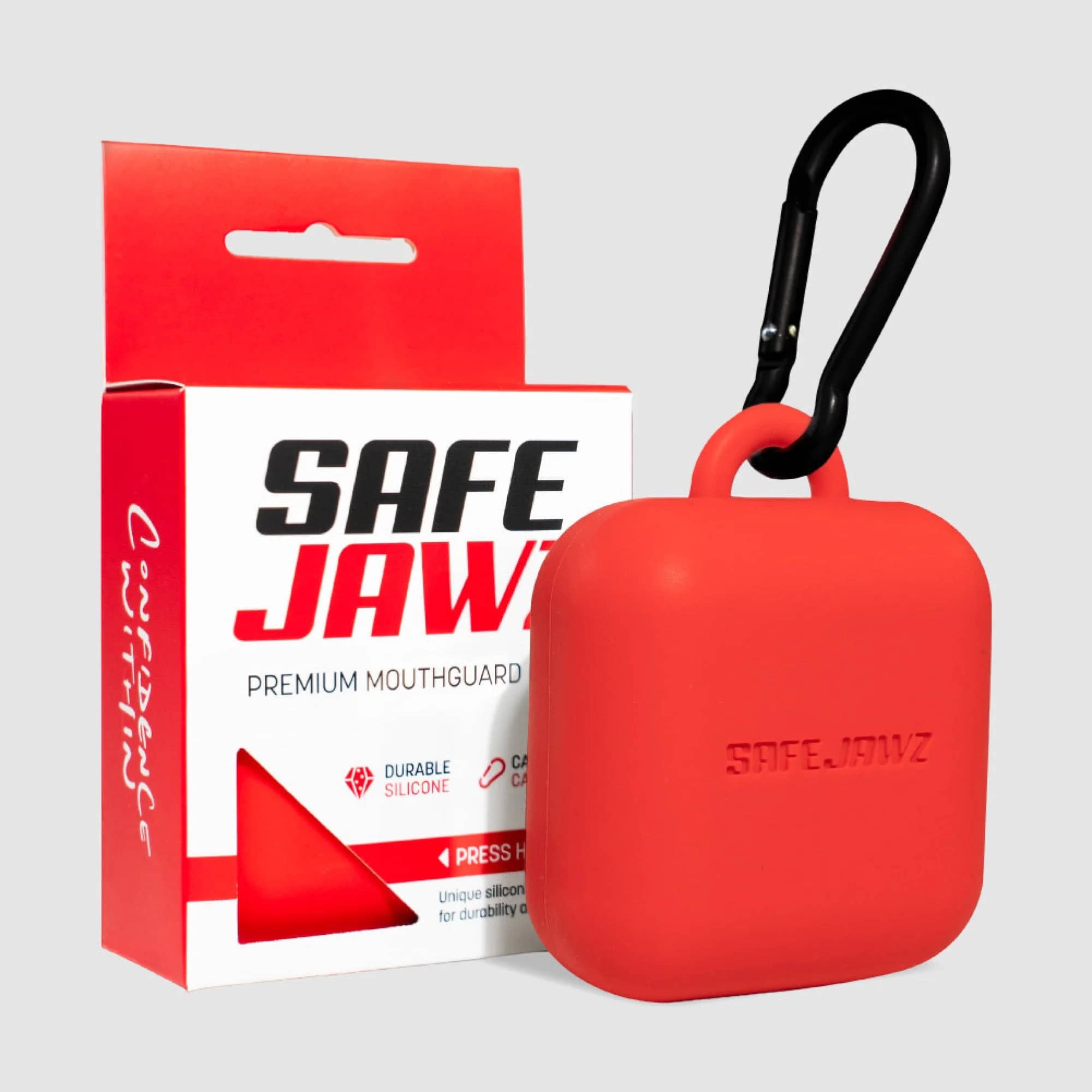 SafeJawz premiumetui i silikon – originalt produktbilde fra SafeJawz