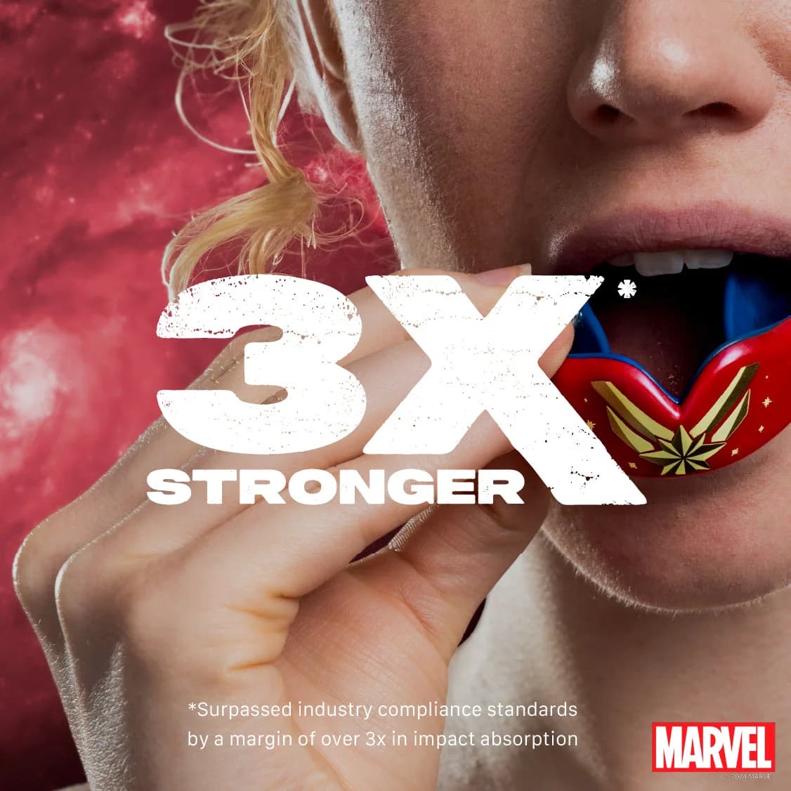 SafeJawz Marvel Captain Marvel Mouth guard - Red – additional SafeJawz photograph