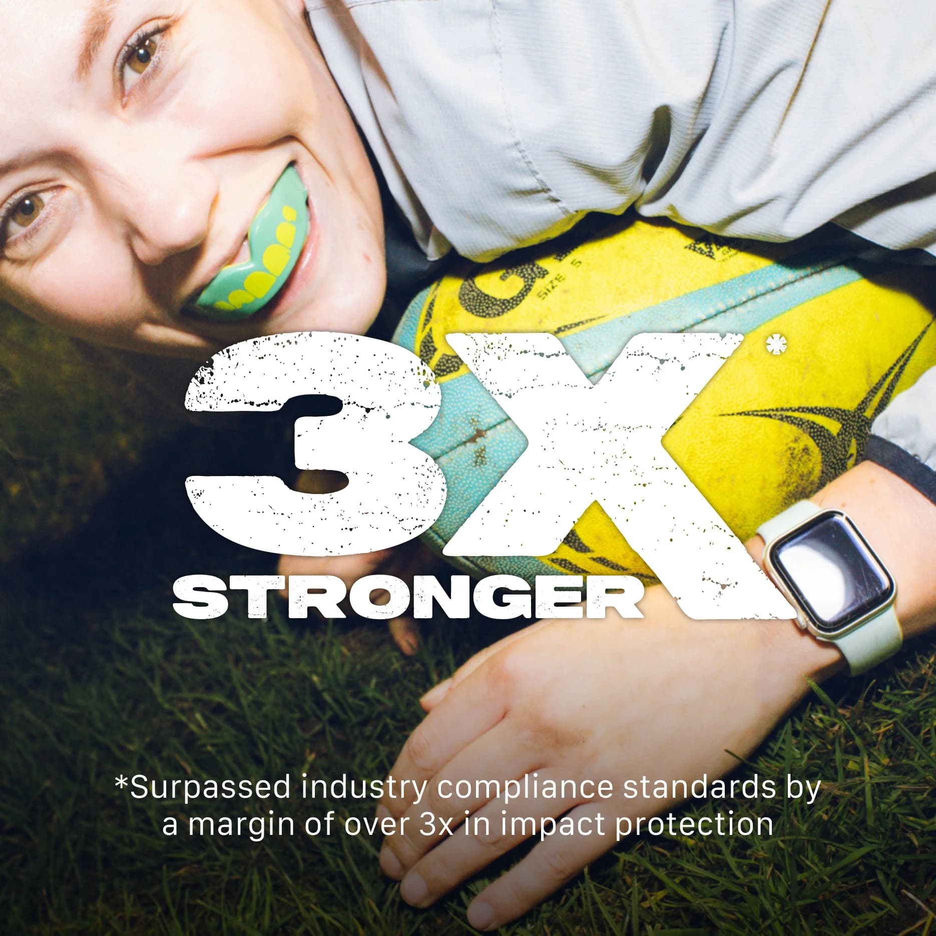 SafeJawz 'Ogre' Mouth guard - Extro - Green & Yellow – additional SafeJawz photograph