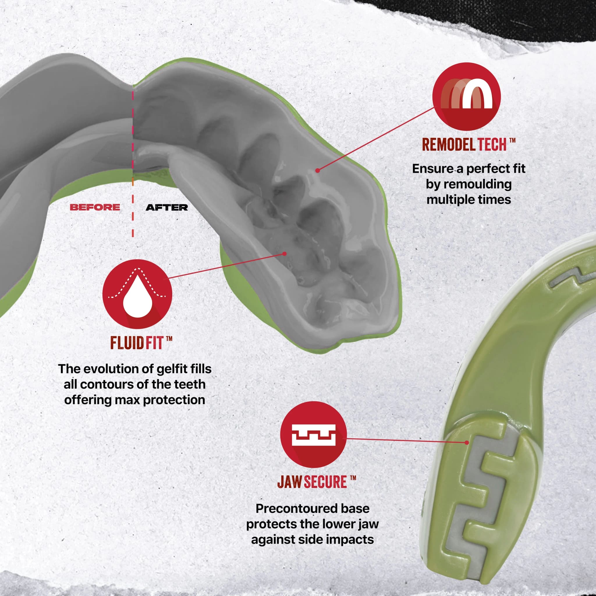SafeJawz Extro Series Reorg Mouth guard - Green – additional SafeJawz photograph