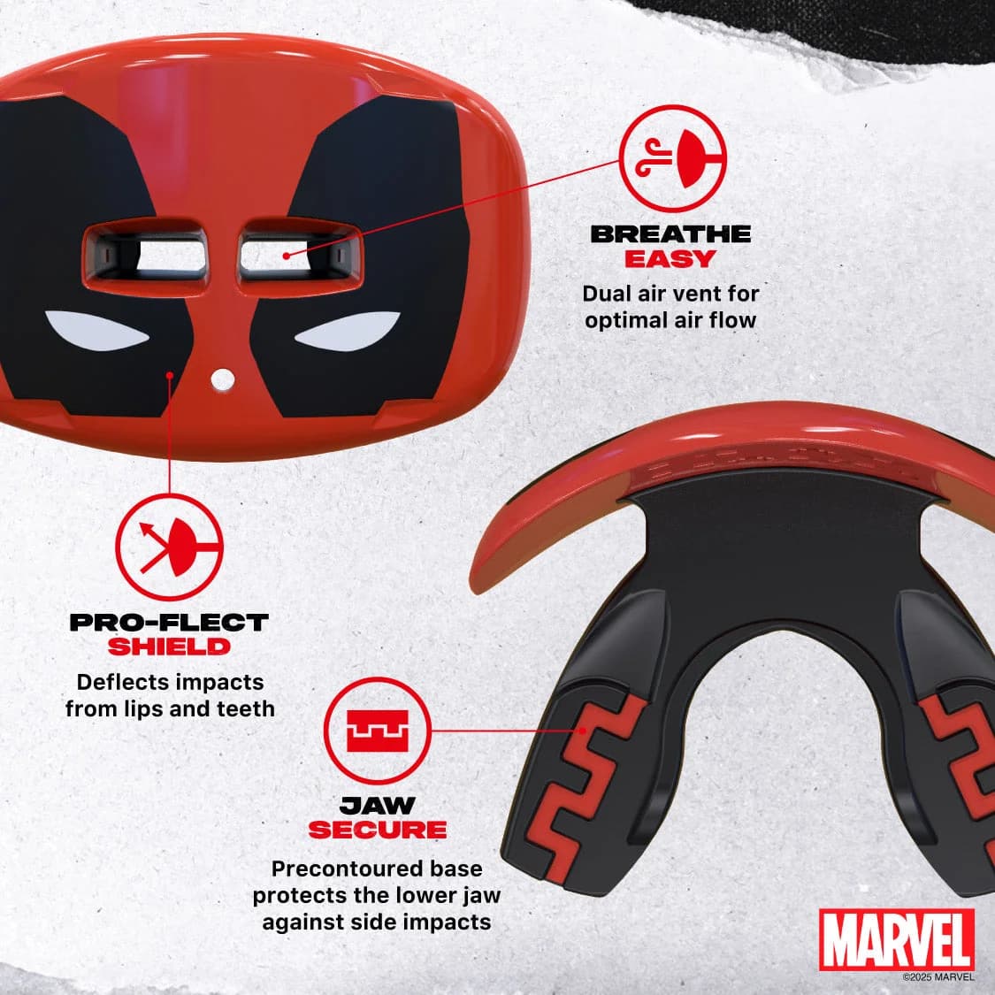 SafeJawz Marvel Lip Guard Deadpool Mouthguard – additional SafeJawz photograph