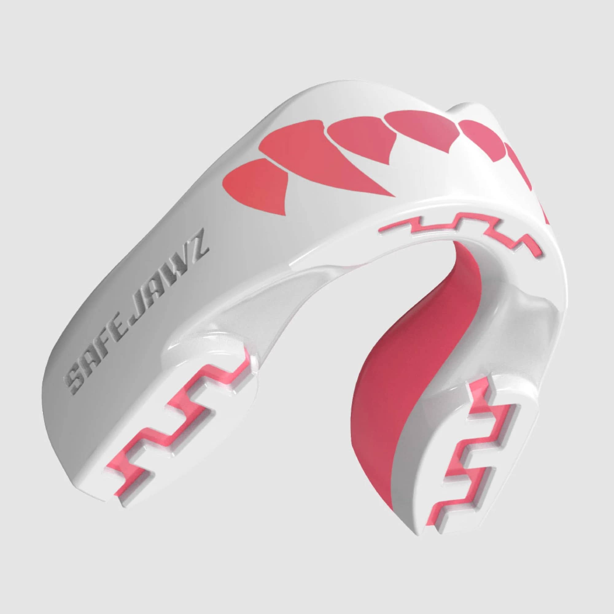 SafeJawz 'Pink Fangz' Mouth guard - Extro - White & Pink – original SafeJawz product photograph