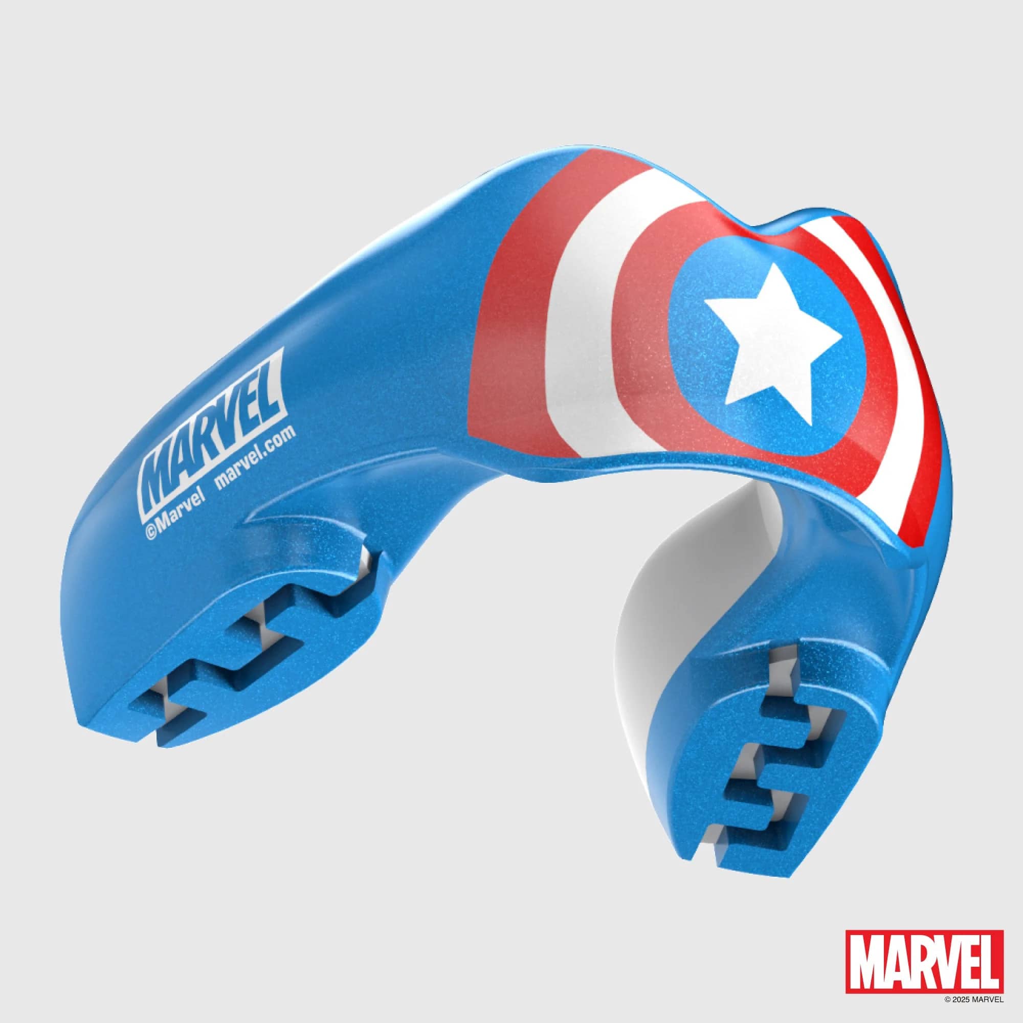 SafeJawz Marvel Ortho Captain America Mouth guard - Blue – original SafeJawz product photograph